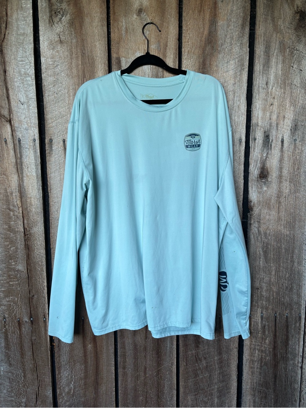 Marsh Wear Tide To Tide Performance Fishing Shirt Mens XL Blue UPF Long Sleeve